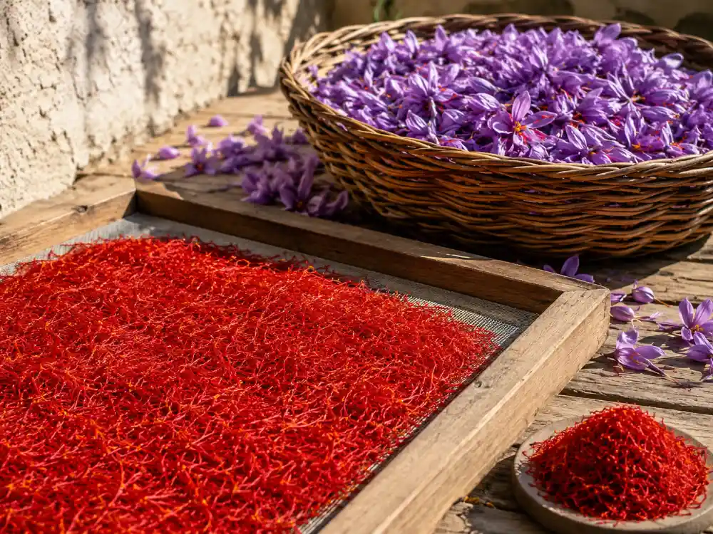 هر کیلو گل زعفران چند گرم زعفران خشک می دهد
