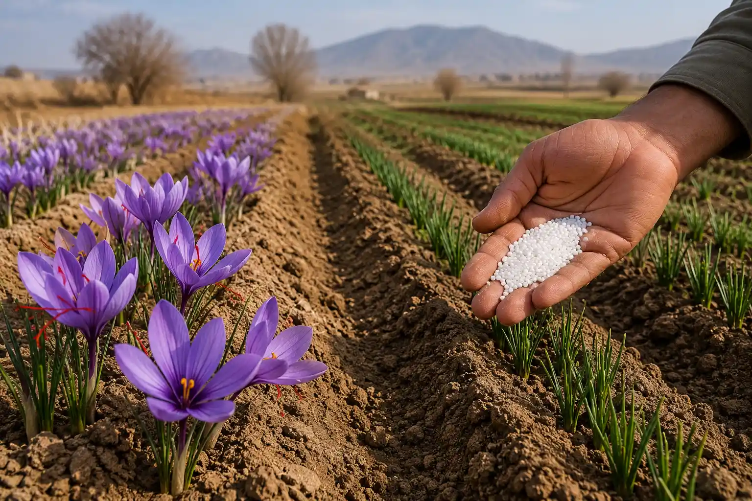 کود سولفات پتاسیم برای زعفران