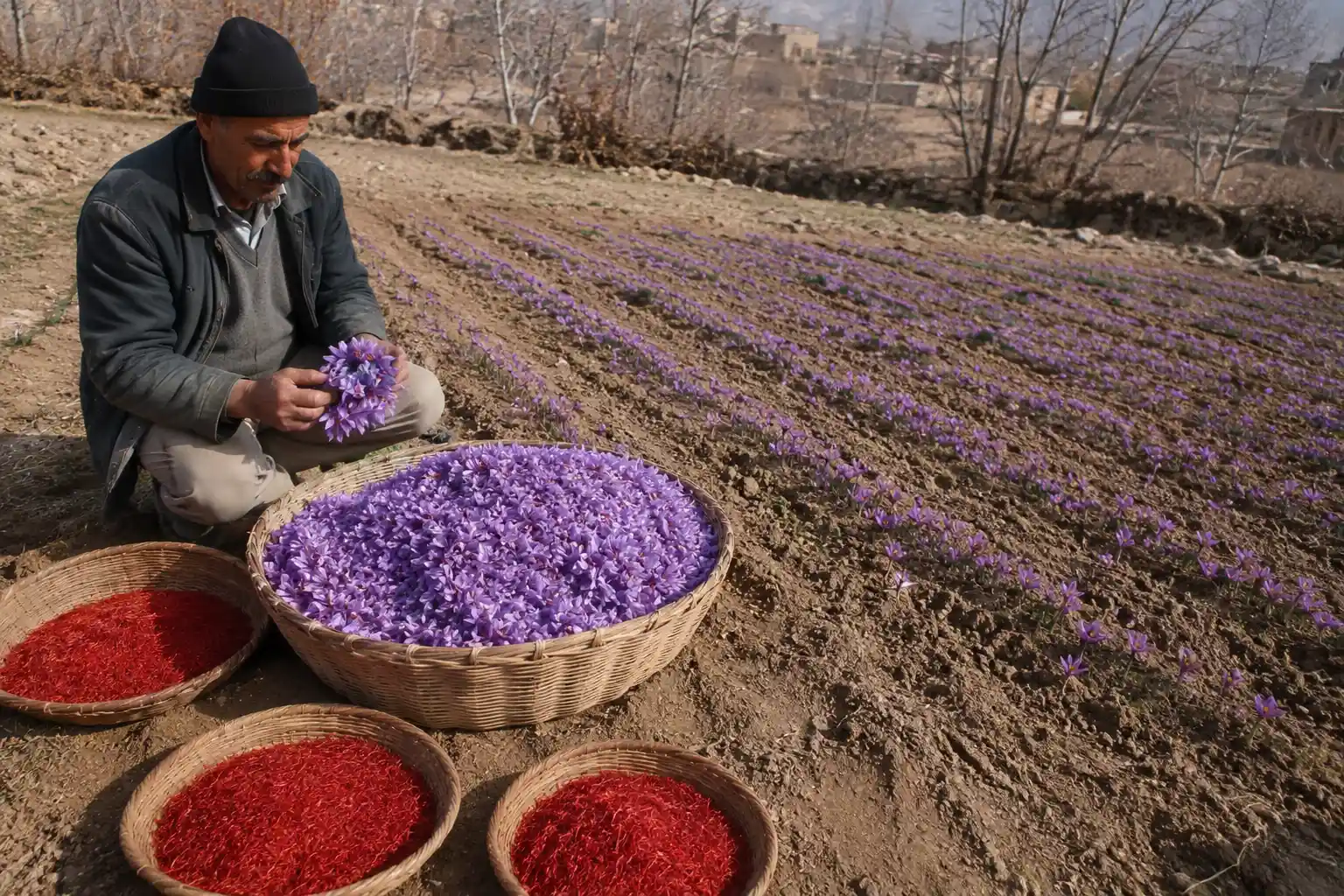 میزان برداشت زعفران در هزار متر