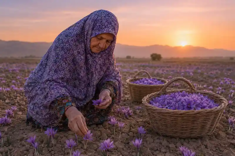 زمان برداشت زعفران در مشهد
