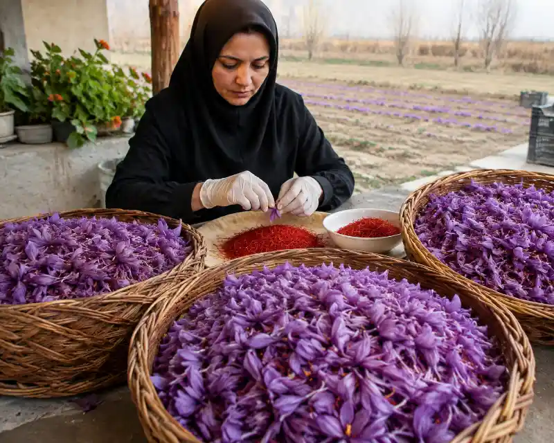 میزان برداشت زعفران در هکتار