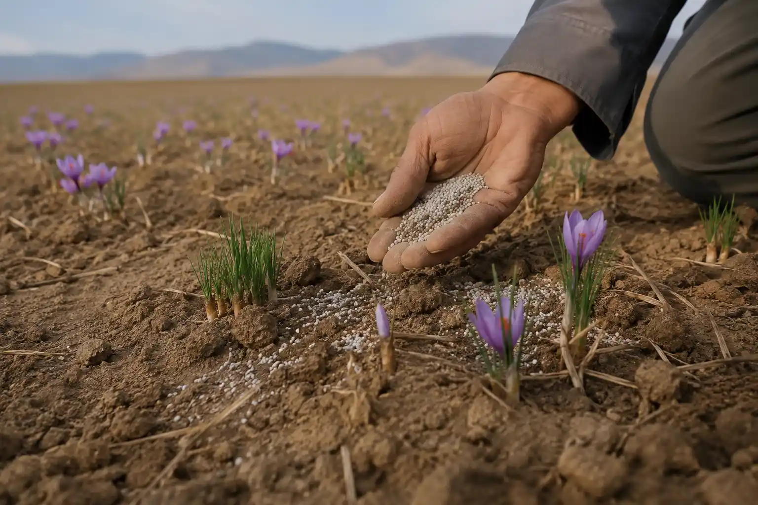 زمان مصرف کود سولفات پتاسیم گرانوله برای زعفران