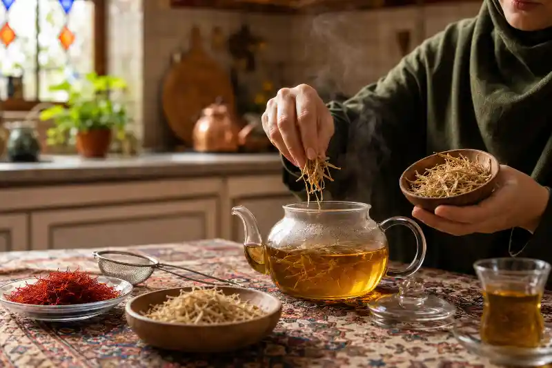 طرز تهیه دمنوش ریشه زعفران