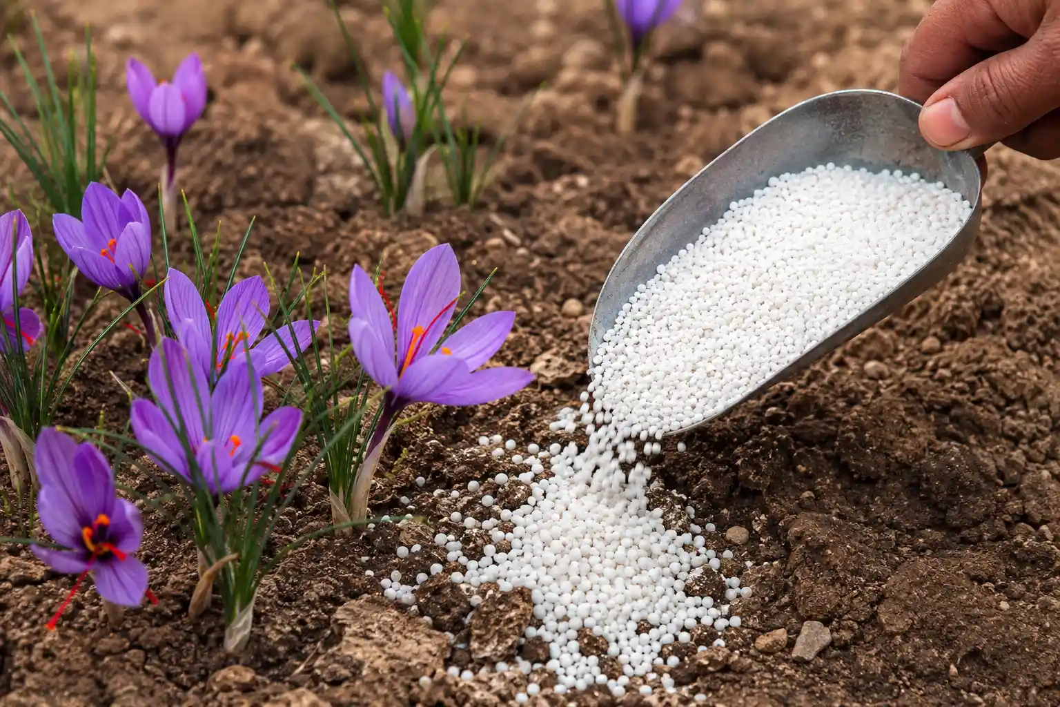 کود سولفات پتاسیم برای زعفران