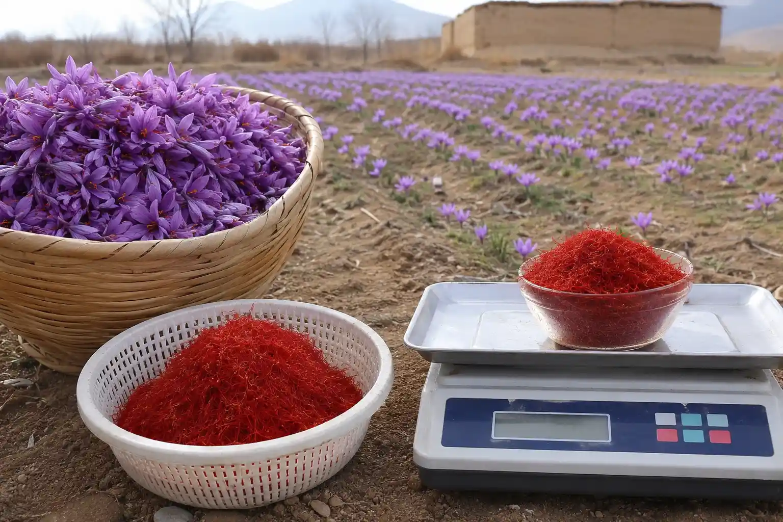 میزان برداشت زعفران در هزار متر