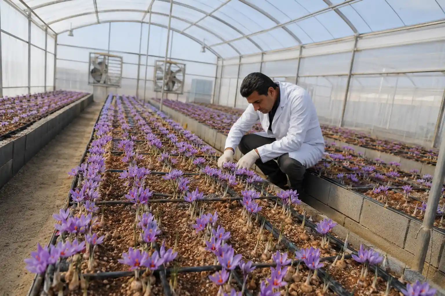 روش کشت زعفران گلخانه ای