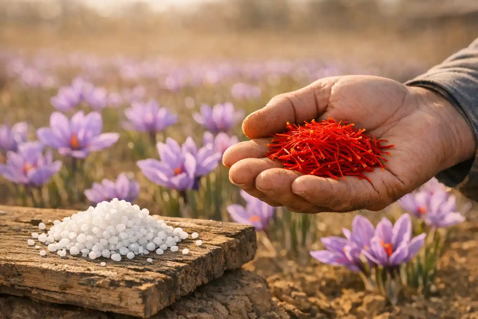 مقدار مصرف کود سولفات پتاسیم گرانوله برای زعفران
