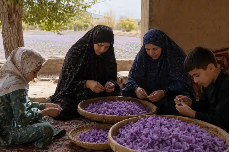 فصل برداشت زعفران قائنات