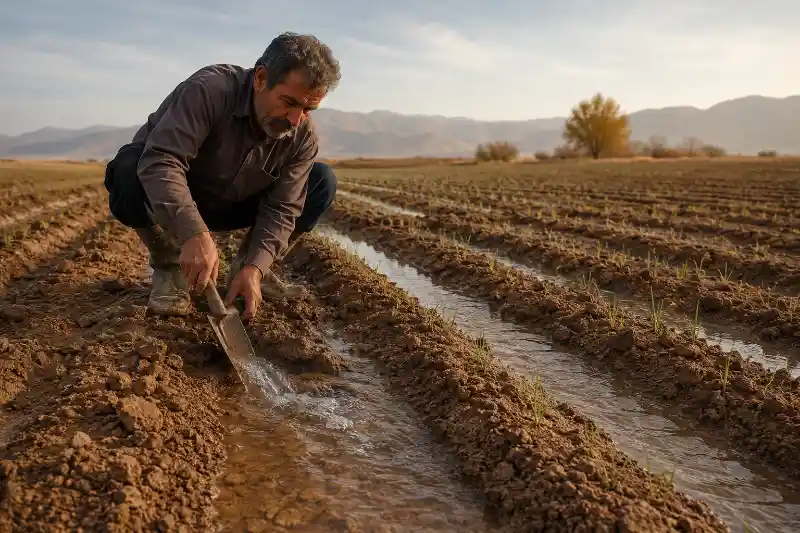 مراحل آبیاری زعفران