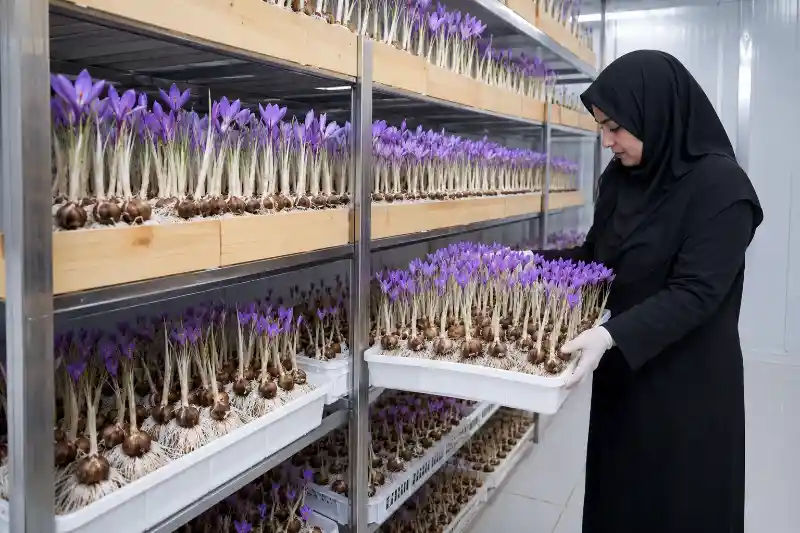 کاشت زعفران در جعبه بدون خاک