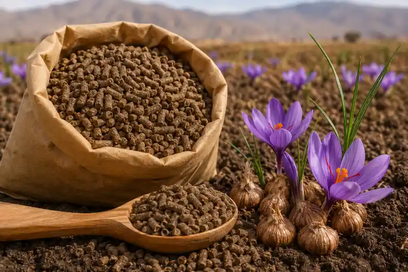 کود گوسفندی برای زعفران خوب است